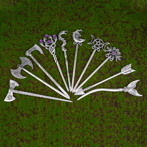 Amuleto Wicca para Cabelo Símbolos Bruxos de Boa Sorte no Metal na loja Vida Astral Zen