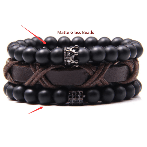 Bracelete Energia Astral Multicamadas Estilo Vintage com Pedras Naturais, Couro, Madeira, Linha e Elementos da Simbologia na loja Vida Astral Zen