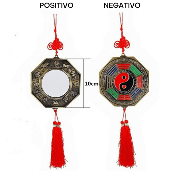 Baguá de Metal Yin Yang Sorte Proteção