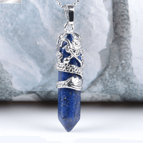 Colar Dragão Cristal design em Ponta de Cristal na loja Vida Astral Zen