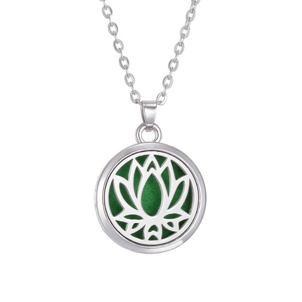 Colar Flor de Lótus Aço Inox Aromaterapia na loja Vida Astral Zen