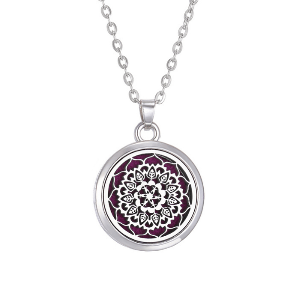 Colar Mandala Aço Inox Aromaterapia na loja Vida Astral Zen