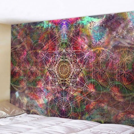 Arte Mandala On e Arvore da Vida Tapeçaria Símbolos Místicos na loja Vida Astral Zen