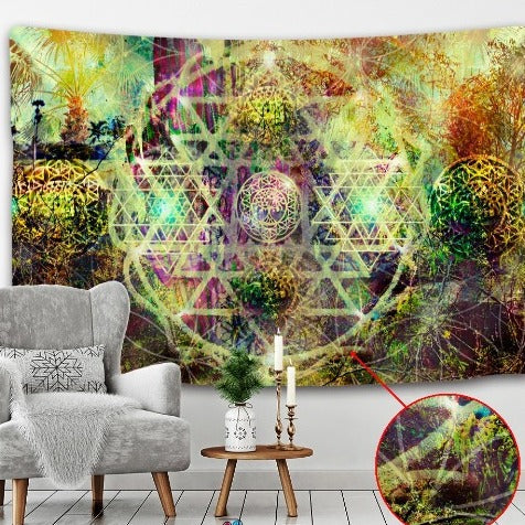 Arte Mandala On e Arvore da Vida Tapeçaria Símbolos Místicos na loja Vida Astral Zen