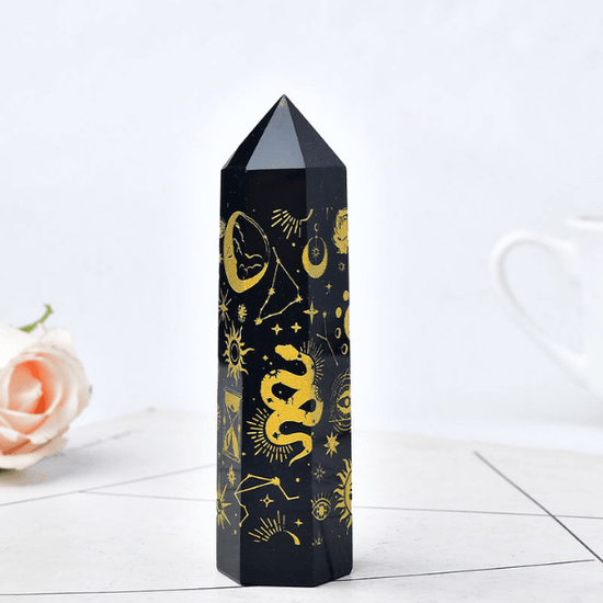 ponta-cristal-natural-obsidiana-simbolos-lua-sol-astrologia-mistico-astros-estrelas-fases-da-lua-serpente-wicca-bruxa-witch-na-loja-vida-astral-zen