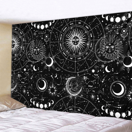Arte Símbolos Místicos Tapeçaria Estilo Constelação dos Zodíacos na loja Vida Astral Zen