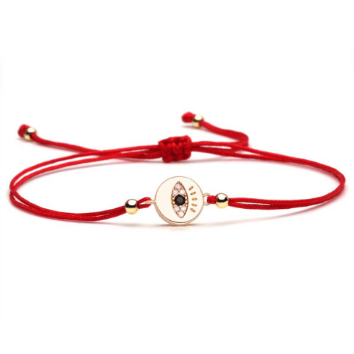 Pulseira de Corda Ajustável com Olho Grego de Zircônia e Cobre na loja Vida Astral Zen