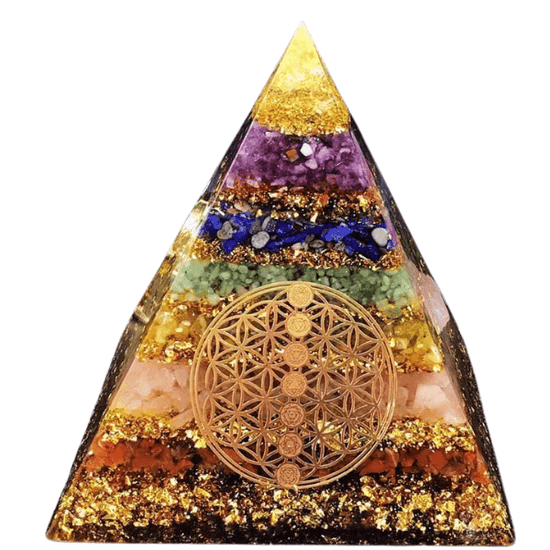 Pirâmide Energia 7 Chackras Orgonite na loja Vida Astral Zen