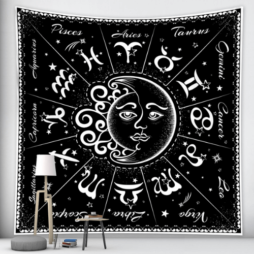 Arte Símbolos Místicos Tapeçaria Estilo Constelação dos Zodíacos na loja Vida Astral Zen