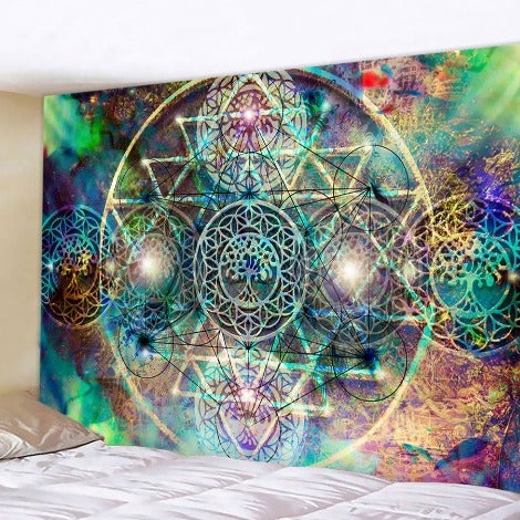 Arte Mandala On e Arvore da Vida Tapeçaria Símbolos Místicos na loja Vida Astral Zen